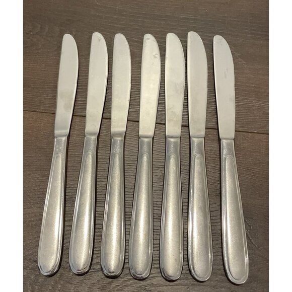 Oneida Peninsula‎ Jordan Castle Laura Solid Knife Satin Handle Flatware Set Of 7 - Picture 1 of 4